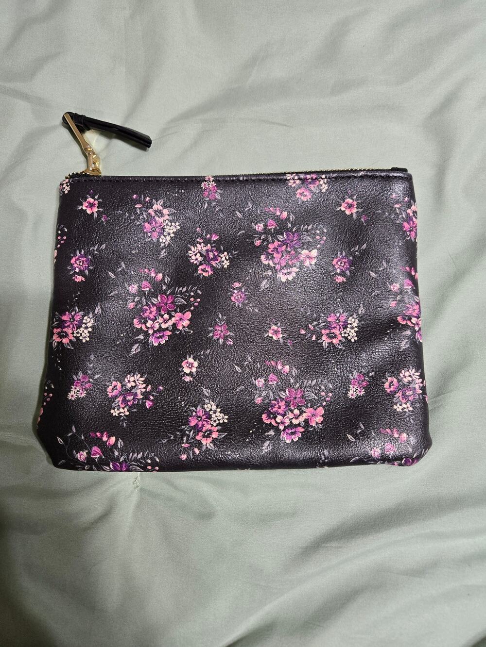 Big buddha black and floral womens clutch/ zip bag